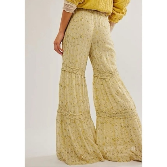 Free People Dainty Ethereal Cottage Prairie Tiered Wide Leg Pants Size Large NEW - Picture 10 of 15